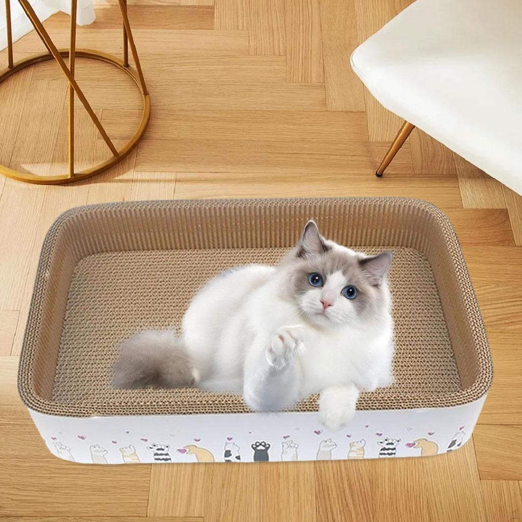 Cat Scratcher Bed Corrugated Paper Scratching Board Wear Resistant Rectangle Cardboard Pad
