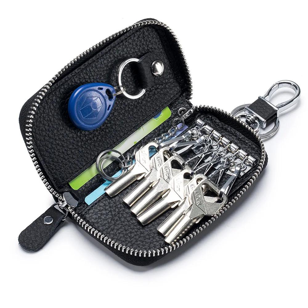 Multi-Functional Zipper Key Bag, Men's Home Key Case, Universal Car Key Pouch, Women's Leather Storage Key Chain Wallet