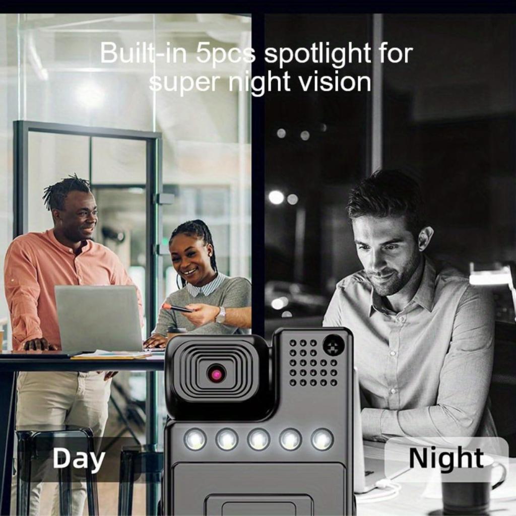 Smart Recorder - 1080P High Definition Körperkamera, drehbares Objektiv, tragbare Taschenkamera, Geschenk (SD-Karte nicht enthalten)