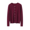 Women's 100% Pure Cashmere Round Neck Cardigan - Autumn/Winter Fashion Long Sleeve Knit Sweater Coat
