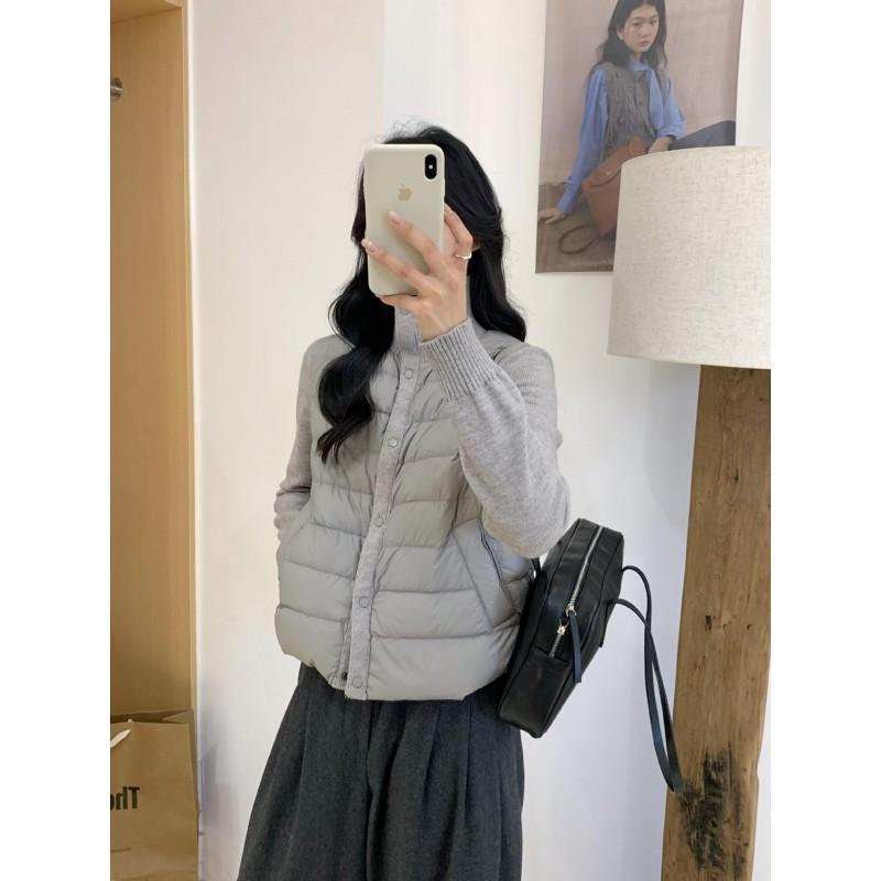 Womens Short Puffer Jacket Knit Stand Collar Winter Cotton Coat Petite 2026