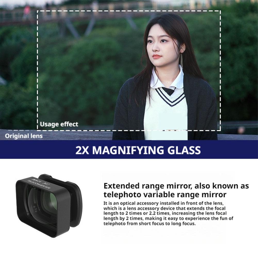 Magnetic Macro Lens 2x Teleconverter For Dji Osmo Pocket Camera 3 Multiplier Macro Lens Handheld Gimbal Lens Accessories V9p1