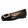 Temperament Square Buckle Shallow Mouth Rhinestone Commuting Versatile Single Shoes Women's New Grandma Shoes