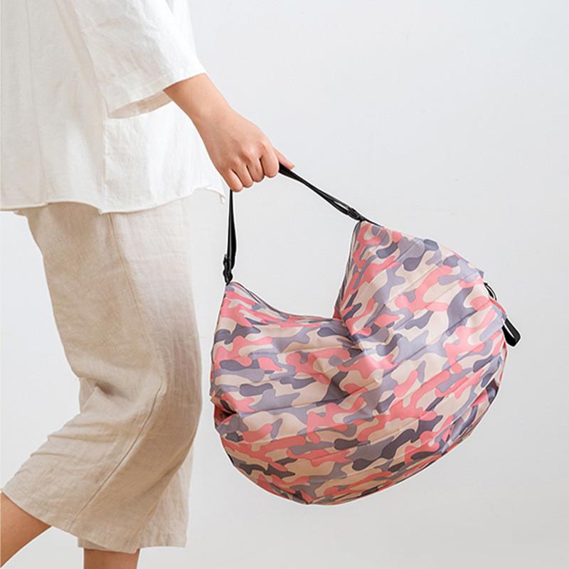 Nylon Foldable Shopping Bag With Large Capacity Waterproof Tote For Grocery Use
