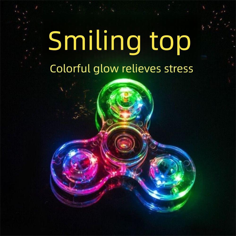 LED Licht Leuchtendes Fingerspitz-Gyroskop Kristall Elektrisches Fingerspitz-Spielzeug Leuchtender Handspinner Büro