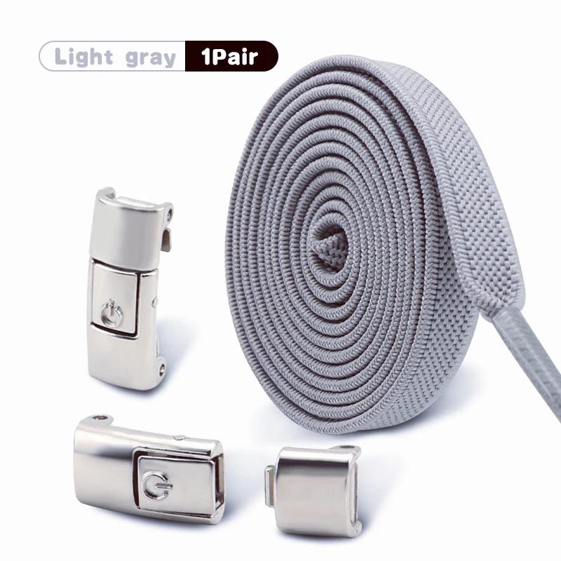 1/2Pair 8MM Flat No Tie Shoelaces Elastic Shoelace Metal Buckle Shoelaces Without Ties Sneakers Children Laces Shoe Accessories