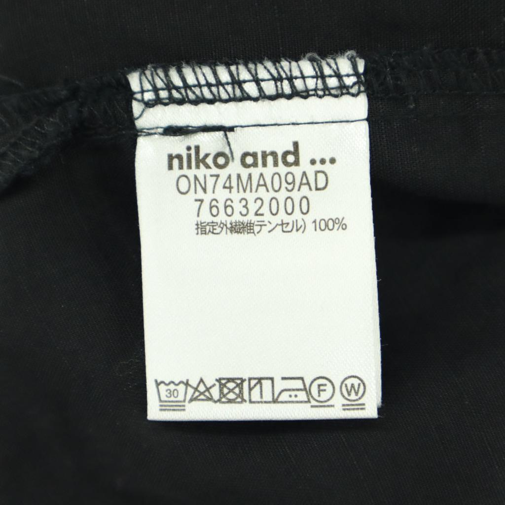 niko and... Short sleeve Round neck Cut L black Chest pocket Men's Used