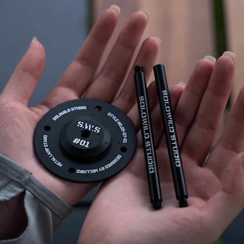 1/2Set Portable Desktop Lamp Stand Aluminum Alloy Outdoor Lantern Bracket Camping Lights Support for Camping