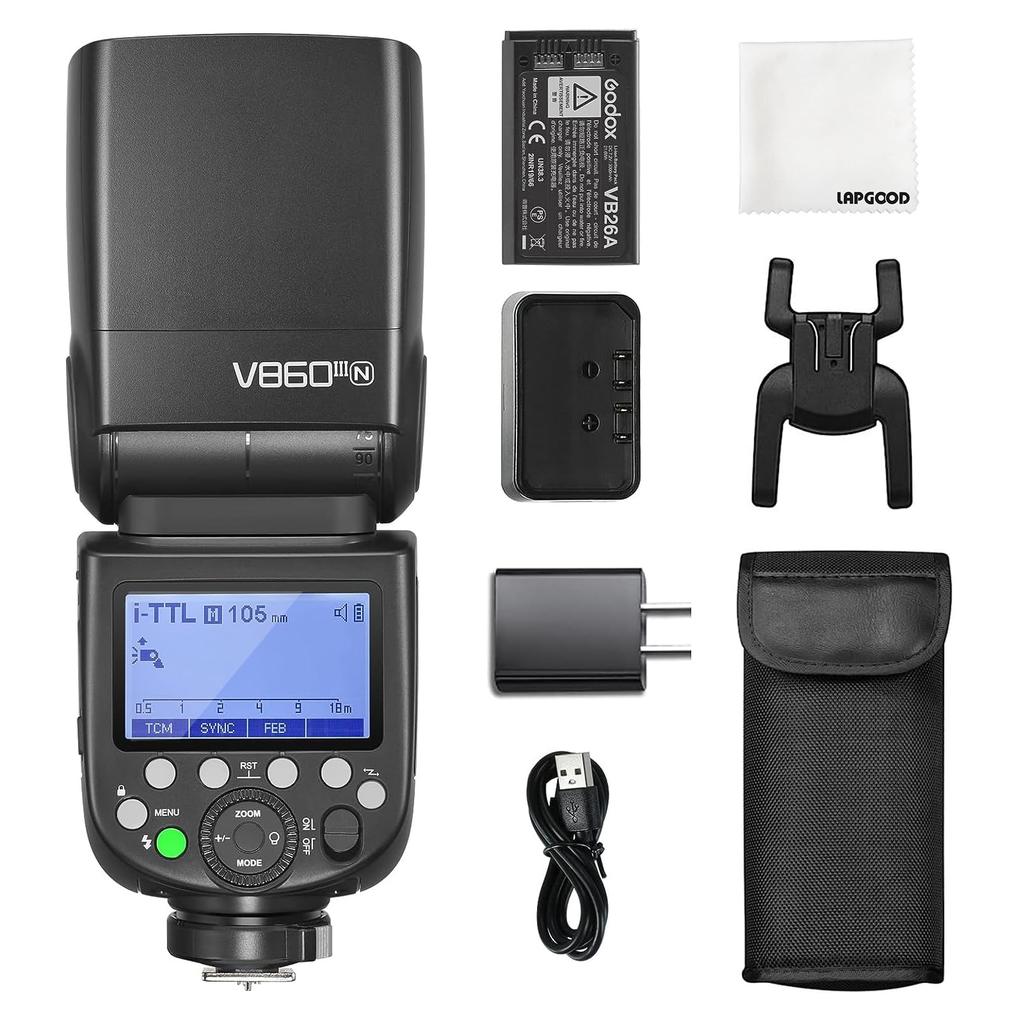 Authorized GODOX Camera Flash for TTL HSS Adjustable Compatible with Nikon Digital SLR Cameras [GODOX Dealer] V860III-N Nikon, Built-in 2.4G, 1/8000s
