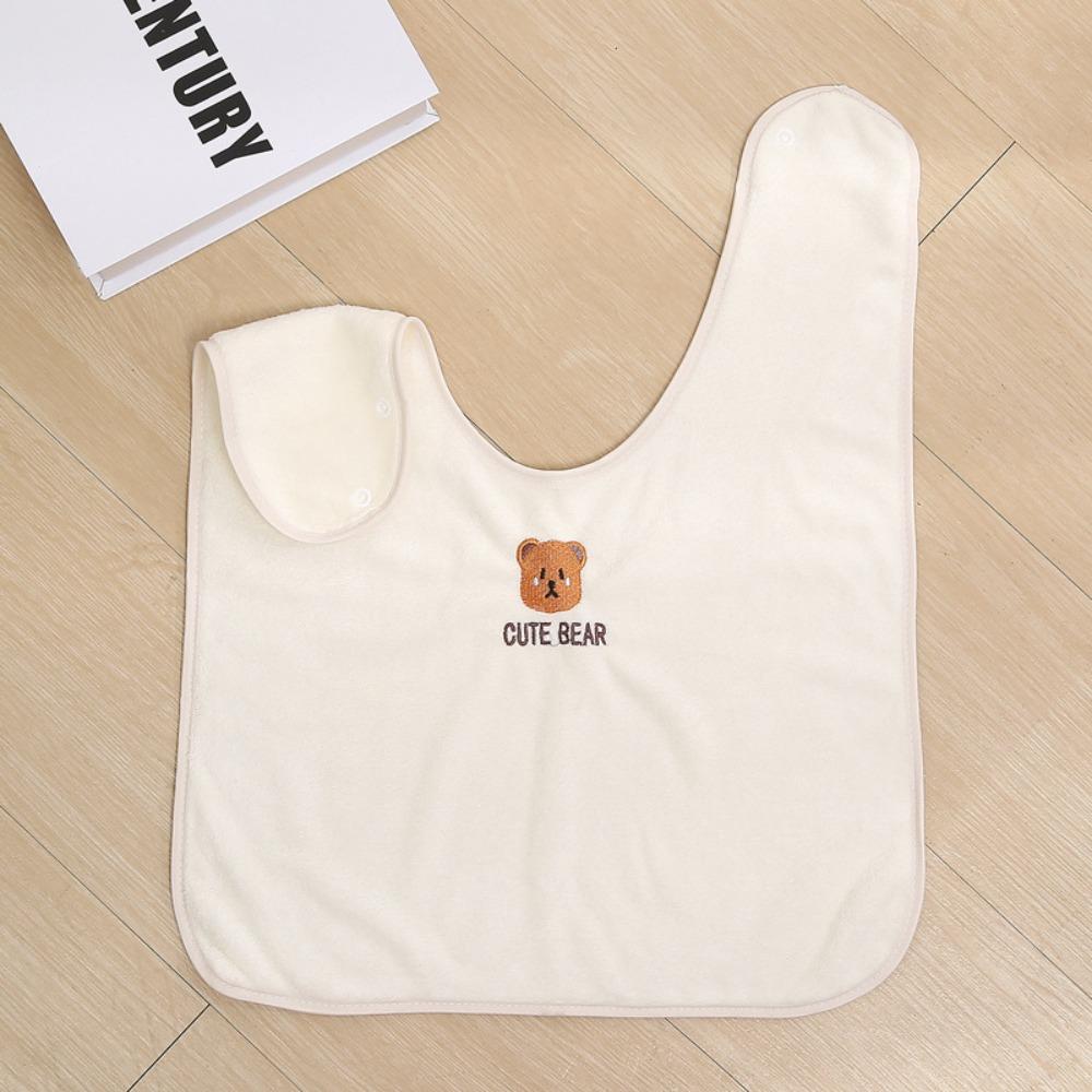 Skin Friendly Children's Washcloth Adjustable Snaps Toddler Face Towel for Feeding Eating
