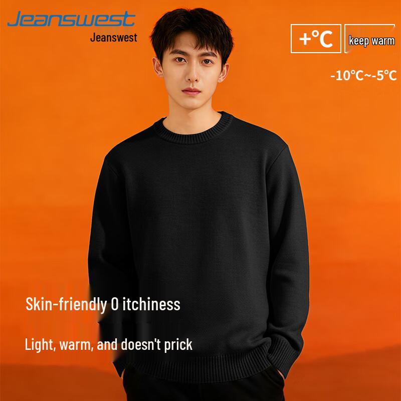 

Jeanswest Men s 2025 Winter Heavyweight Solid Round Neck Pullover Sweater 2XL