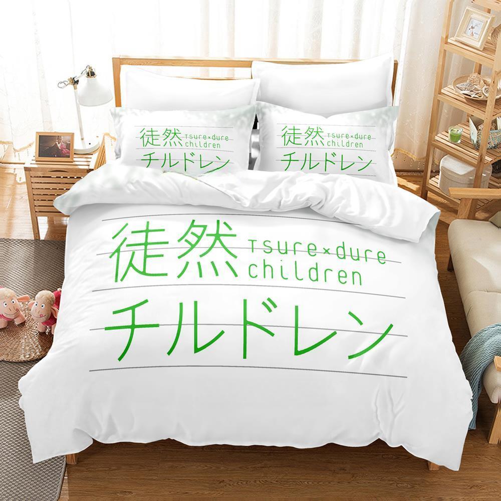 Comforter Tsurezure Children Bedding Set Single Twin Full Queen King Size Bed Set Adult Kid Bedroom S 3D Anime Bed