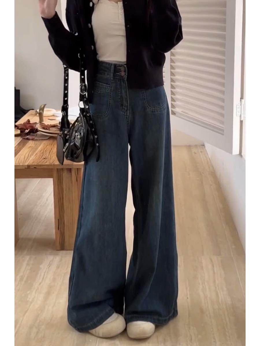 

Женские джинсы больших размеров в стиле ретро с флисовой подкладкой, с высокой посадкой, прямого кроя, на осень/зиму 2024 S