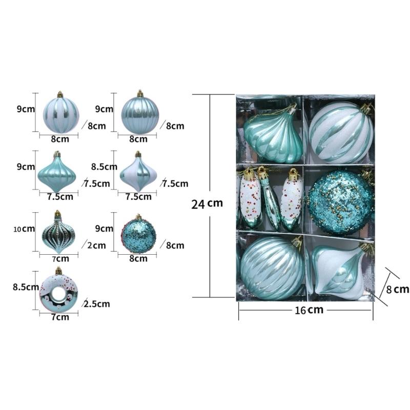 8PCS Colorful Christmas Tree Decorations With Unique Artwork Durable Plastic Ornament For Indoors Outdoor Use