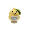 Cute Handmade Knitted Positive Lemon Fruit Doll With Card Home Room Decoration Funny Wool Crochet Lemon Desktop Ornament Gifts