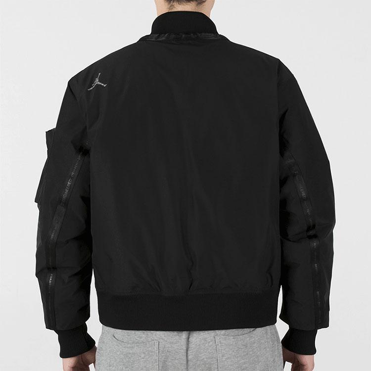 Jordan Pocket Zipper Cropped Jacket Pilot Cotton Coat Men Outerwear Black DJ0233-010