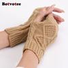 Botvotee Arm Warmers Sleeves for Women Y2k Accessories Winter Warm Knit Fingerless Gloves Free Shipping Half Finger Oversleeve
