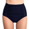 Women’s High-Waist Ruched Triangle Bikini Bottoms, Tummy Control Hip-Lifting Swim Pants
