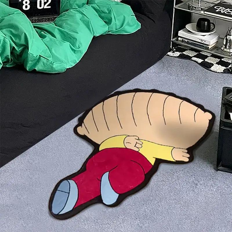 Cartoon Pattern Rugs for Bedroom Irregular Shapes Living Room Decoration Carpet Washable Bedside Floor Mat Anti-slip Lounge Rug