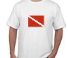 Dive Flag T-Shirt Scuba Water Beach Ocean Island Diving Red White Tee Shirt