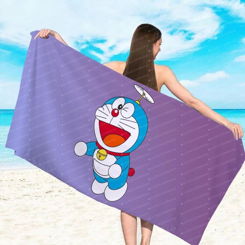Doraemon Machine Cat Printed Beach Towel Microfiber Towel For Children/Adults Quick Drying Water Absorbing Swimming Pool Towel