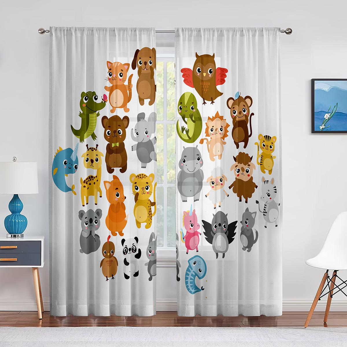 Прозрачная вуаль с изображением животных джунглей — фото 3