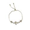 Women Luxury Niche Zircon Cat Eye Stone Petal Leaf Bracelet Fashion Jewelry