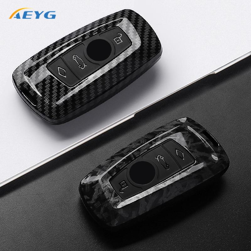 ABS Carbon Fiber Car Key Case Shell Fob For BMW 1 3 5 7 Series X1 X3 X4 X5 F10-F11-F20-F25-F26-F30 M3 M4 Keychain Accessories
