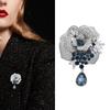 Elegant Rose Flower Brooch For Women Sparkling Silver Alloy Pin Perfect For Weddings Parties And Formal Events