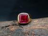 Lab Created Ruby Cushion Gemstone Ring, Rose Gold Ring, Handmade Jewelry, Statement Ring, Engagement Gift, 925 Silver Ring