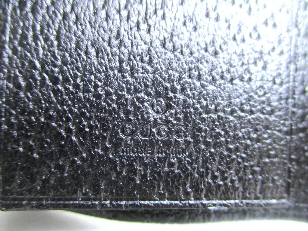 Authentic GUCCI GG Black Canvas and Leather 6 Pics Key Chain #b291 Seller Refurbished