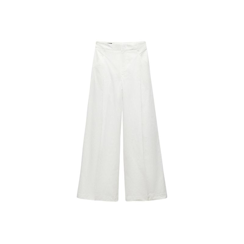 

Early Autumn New Women clothes Thin Stripe Loose Blazers 5247731 High Waist Pleated Pants 3152513 White Pants L