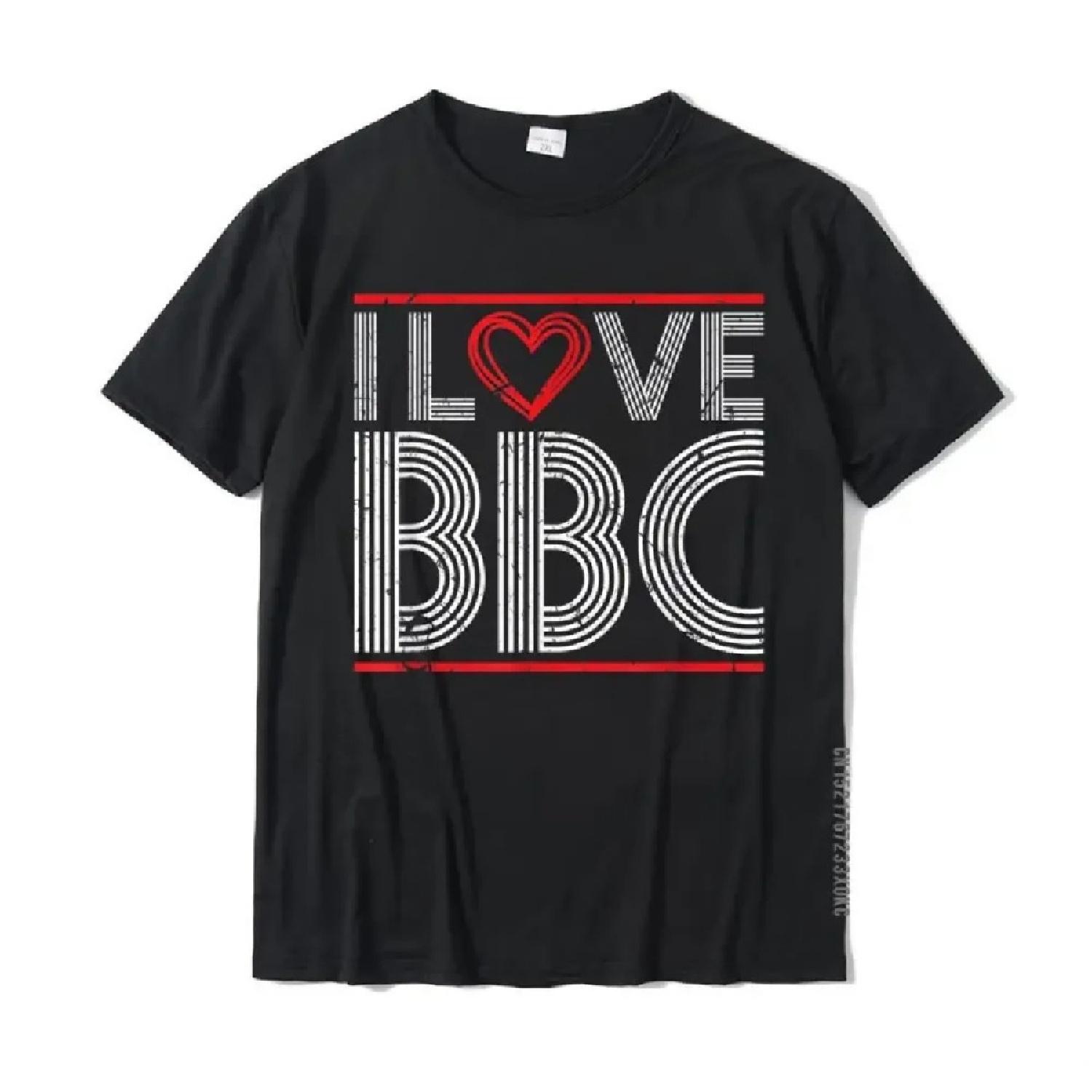 

I Love BBC Sexy Big Black Cock Fetish Kinky T-Shirt Tops Shirts Graphic Design Cotton Men Tshirts Design XXXXXL чорний