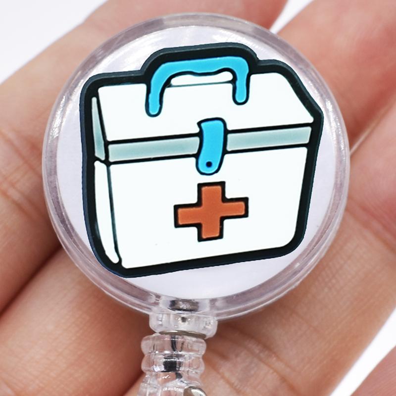 1PCS Hospital Retractable Badge Reel with Belt Clip Cute Nurse Doctor Name Tag Card Holder Accessories Office Supply Clip