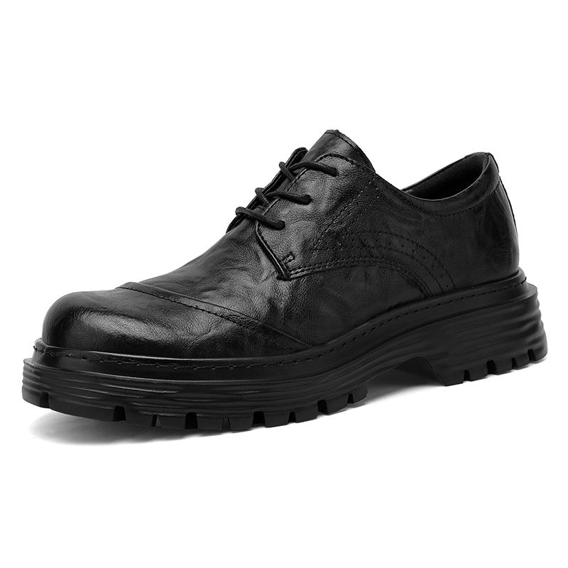 Fashion High Quality Oxford Shoes Men Casual Lace Up Dress Shoes Brand Moccasins Business Shoes Platform Genuine Leather Men Footwear
