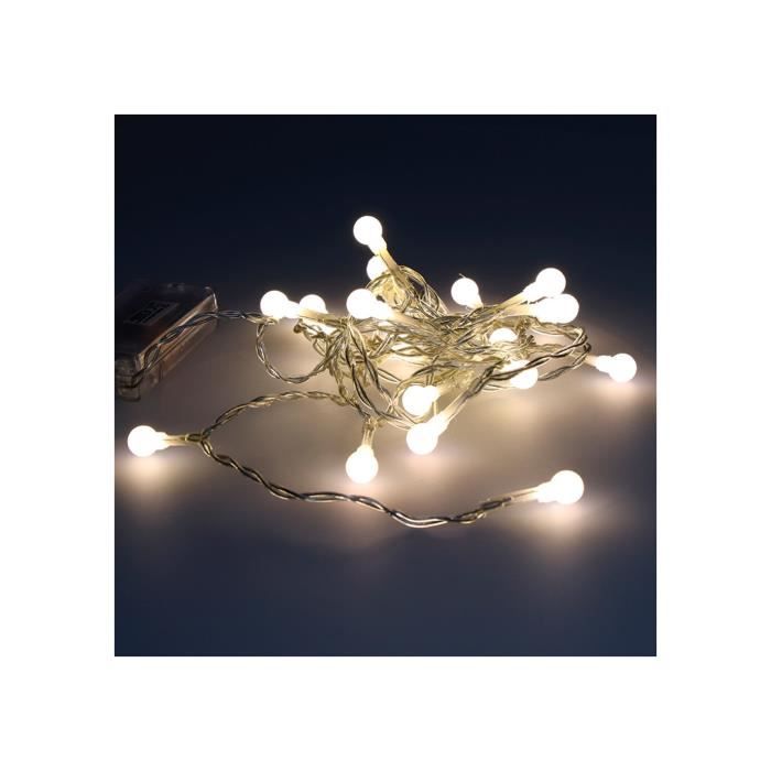Guirlande LED - GENERIQUE - Sphérique - 20 Leds - Blanc Chaleureux - 2,3m