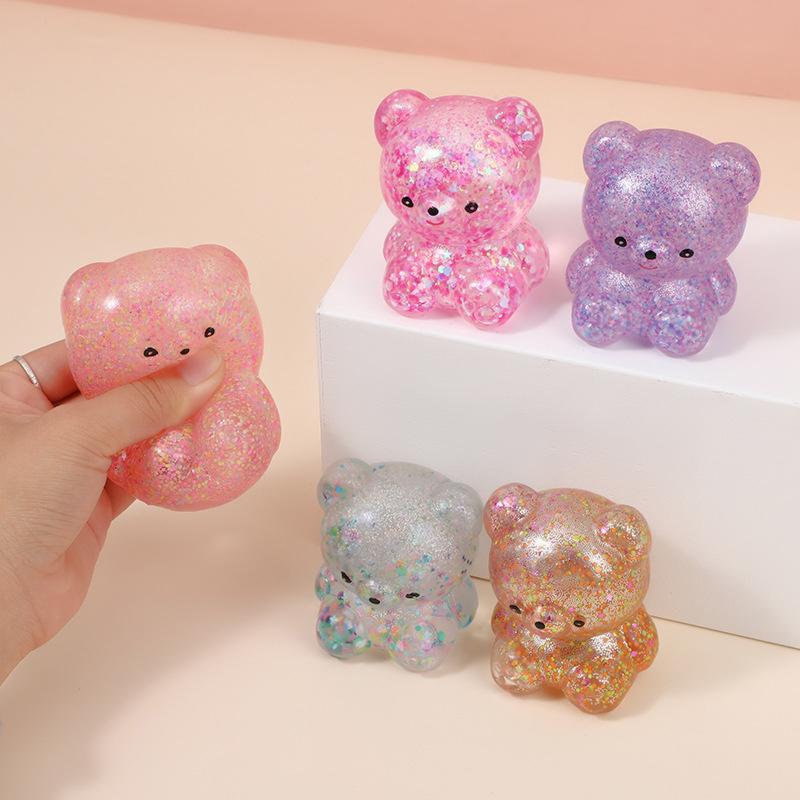

Bear Toy Glitter Gummy Bear Needoh Cute Animal Squeeze Toy 4.5CM