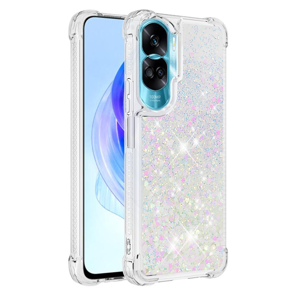 

For Honor 90 Lite 5G TPU Case Glitter Quicksand Shockproof Phone Back Cover Laser/Hearts