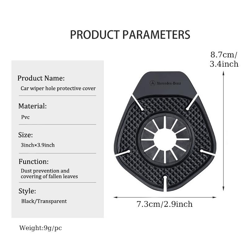 Car Wiper Hole Protective Cover Windshield Wiper Bottom Silicone Pads Accessories For Benz AMG CLA CLS C180 C200 W204 W205