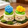 2 Pcs Miniature Dollhouse Flowers Mini Resin Potted Plant Figurine Tiny