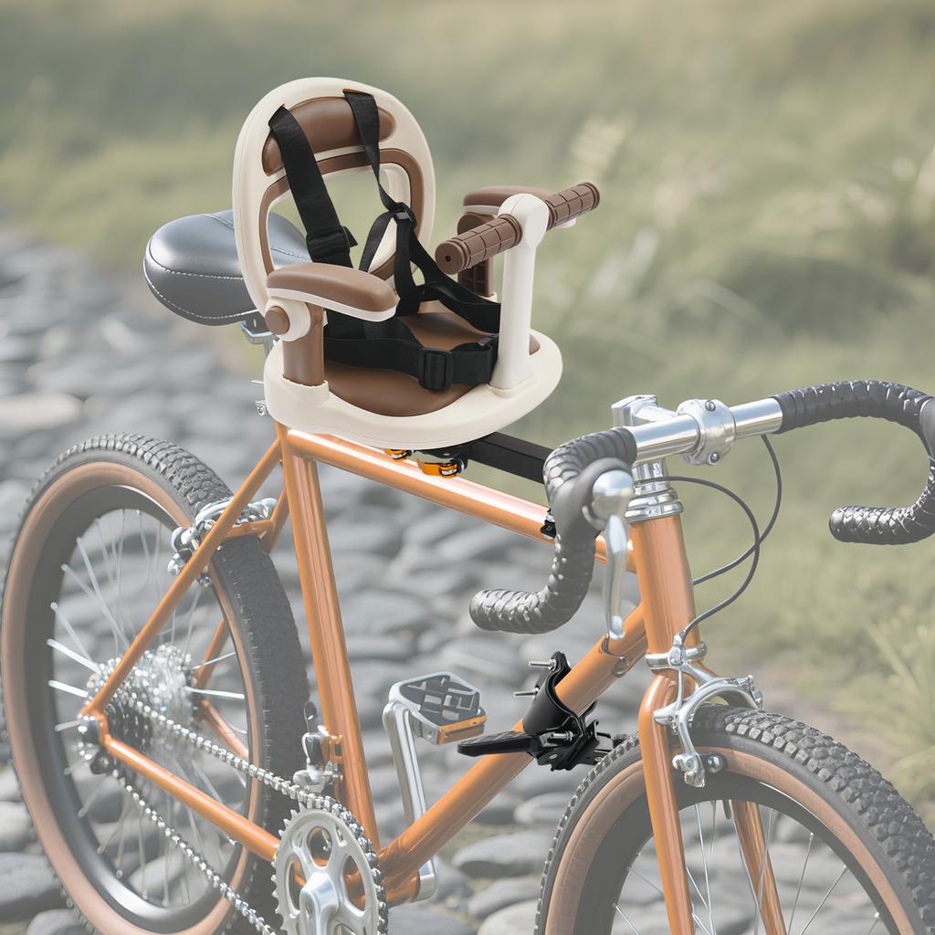 Seggiolino Bici Anteriore Adatto alla Maggior Parte delle Biciclette per Adulti, Costruzione Robusta Seggiolino Anteriore per Bicicletta, Sedile Sicuro Confortevole per la Guida
