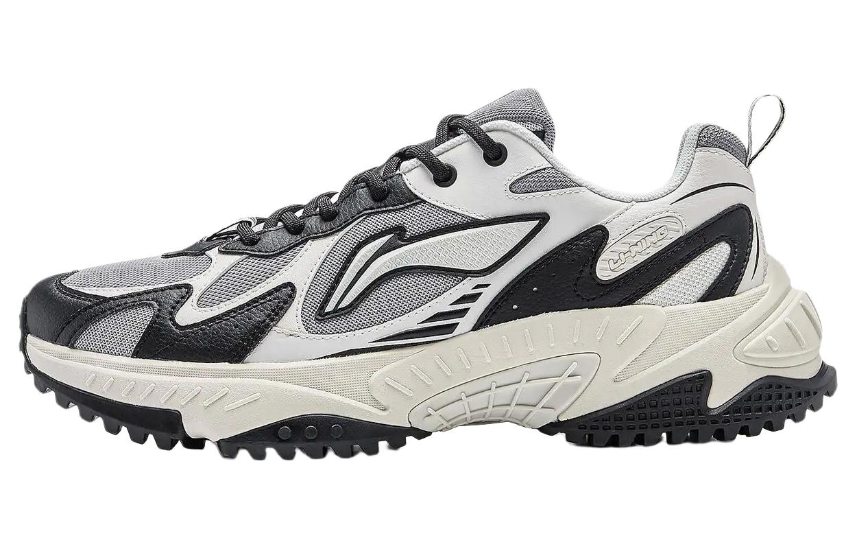 Li Ning QIXING 2.0 Нескользящие износостойкие низкие повседневные кроссовки мужские Черно-белые AGCT311-3 39.5