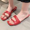 Women's Sandals 2025 Summer Casual Soft Sole Flat Shoes Trendy Open Toe Solid Color Sandals Lightweight Outdoor Walking Slippers