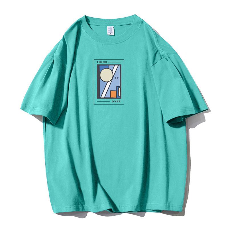 Shellsuning Oversized bavlněná trička s grafikou Muži Léto Měkké Trička s krátkým rukávem Dámská Móda Univerzální pulovry Dámské