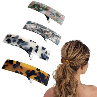 Acetat Acryl Französische Haarspangen Automatisch Gebogen Rechteck Styling Schildpatt-Muster Haarspangen Haaraccessoires
