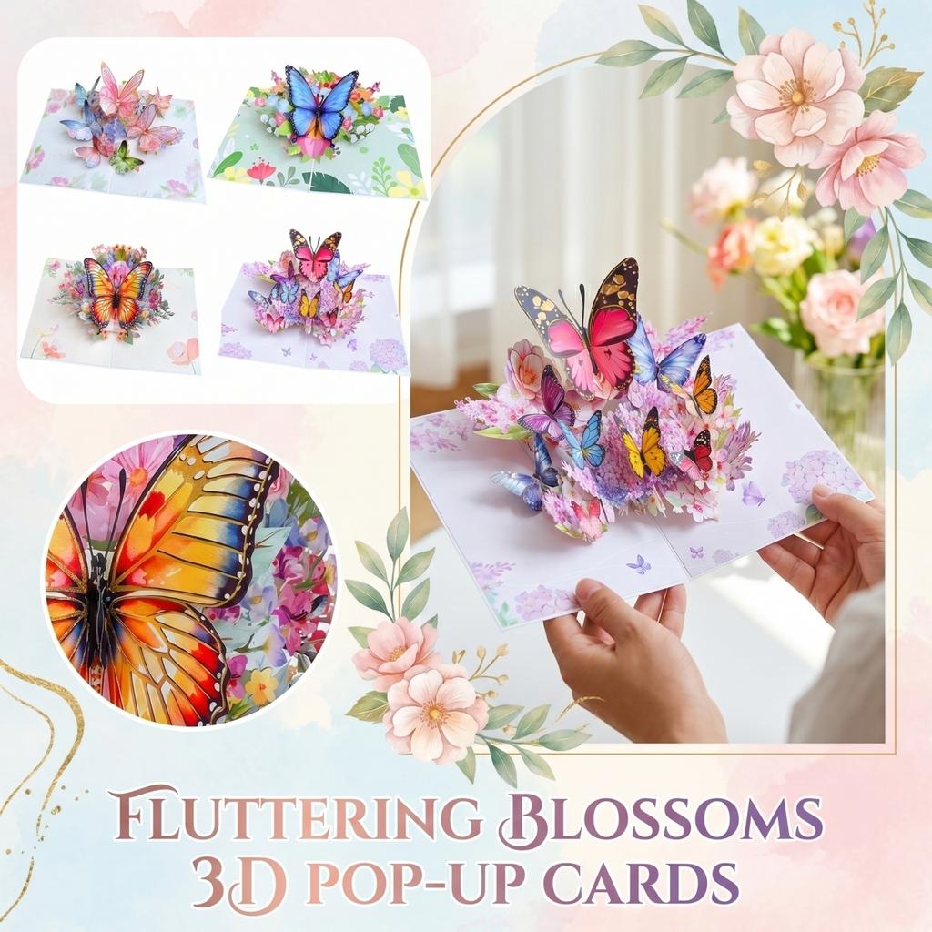 3D Pop Up Butterfly Bouquet Greeting Card for Birthday Mother's Day Festival Creative Gift Handmade Paper Card with Intricate Floral Design