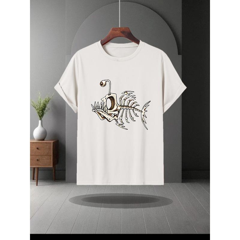 European Sizes Fashionable Print Men'S Round-Neck Short-Sleeve Shirt with a Cool Street Style, Suitable for Men