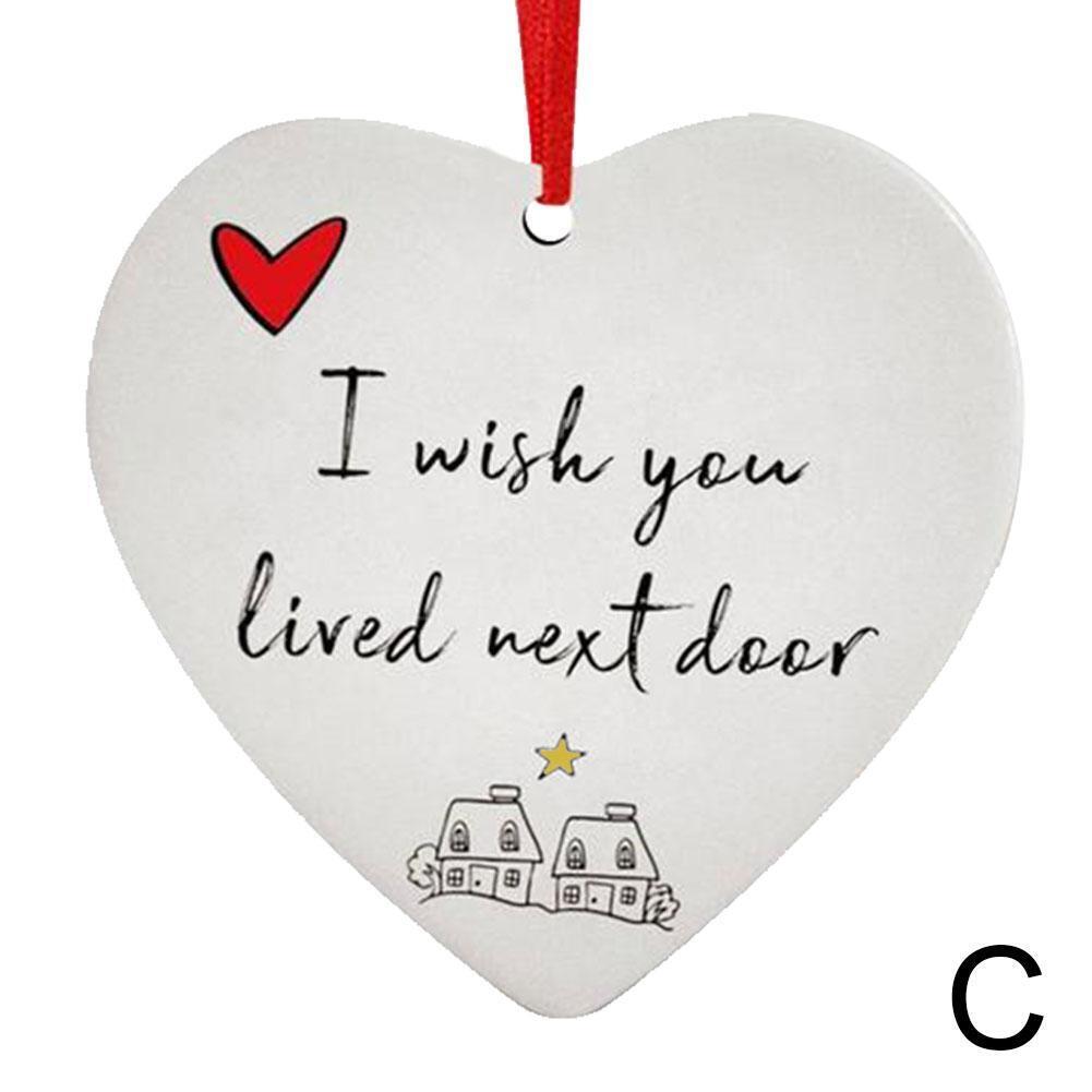 

Я желаю, чтобы вы жили по соседству, керамическое сердце, подвесной орнамент, украшение для дерева