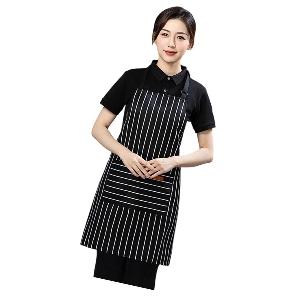Striped Kitchen Apron With Adjustable Straps Stainproof Cooking Apron For Professional Chefs And Home Cooks Clean Work