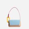 Single Shoulder Bag for Women with Contrasting Color Geometric Seam Customized Square Buckle Large Capacity Small Square Bag